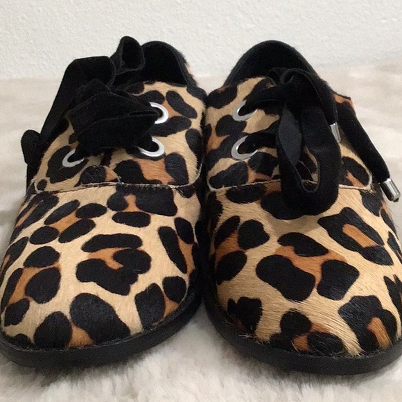 ๐ SHELLYS LONDON โ Frankie โ Animal Print Calf Hair Oxford Lace Up Shoes - Picture 5 of 10